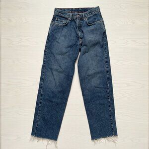 Vintage Lucky Brand Men's Relaxed Fit Jeans 30x29 Straight Leg Raw Hem Denim